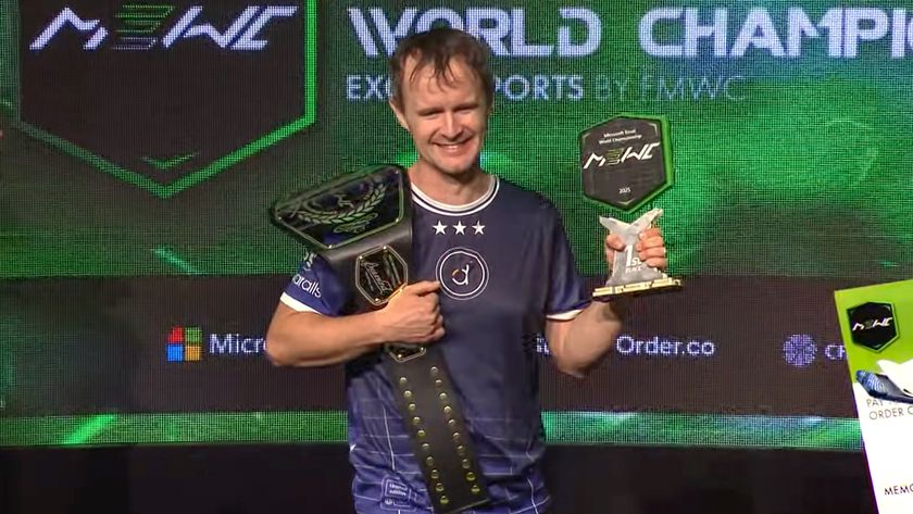 Microsoft Excel World Championships 2025 winner holding the prize and belt