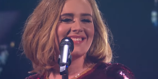 Adele singing at The BRIT Awards 2016