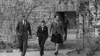A young Prince Charles arrives for his first term at Gordonstoun school in Moray