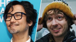 Hideo Kojima (right), Austin Abrams (left)
