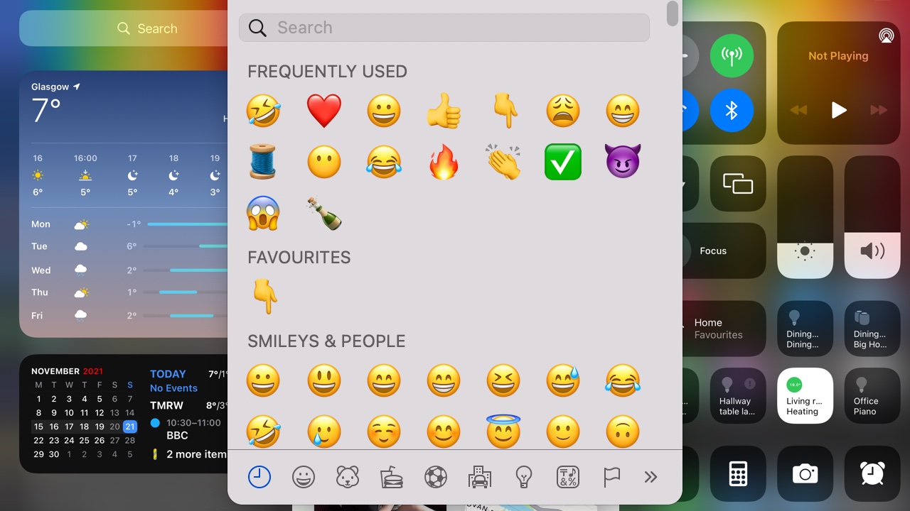 Screen shot showing a selection of macOS emoji