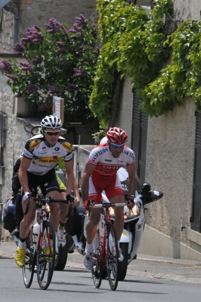 Steven Van Vooren (Topsport Vlaanderen-Mercator) and St&eacute;phane Auge (Cofidis)