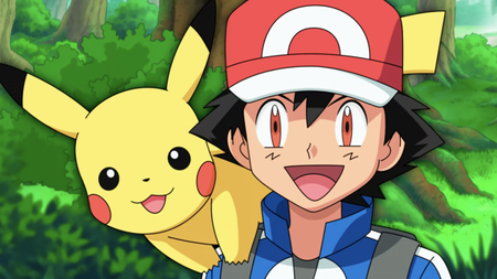 A still of Ash and Pikachu from the Pokemon series