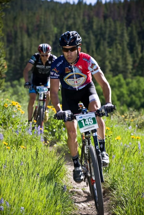 Colby Pearce (Michelob Ultra/Big Shark Racing) leads another rider.
