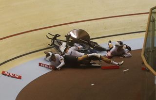 Germany crashes during round 1 of the team pursuit