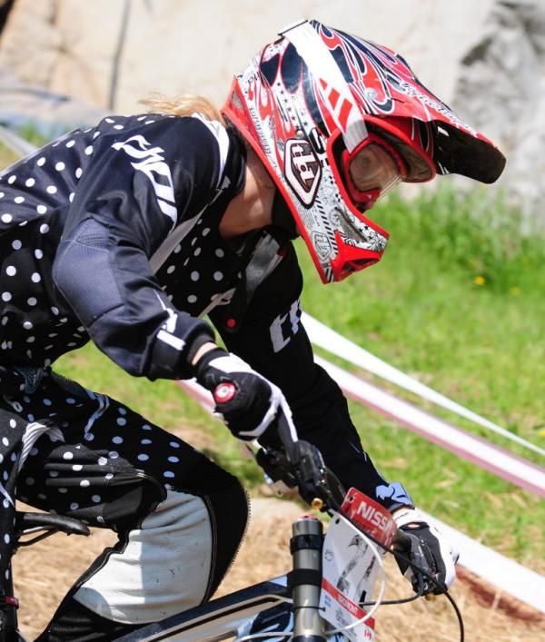 Amy Laird in her polka dot kit.