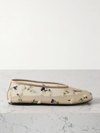 Marcy Embroidered Mesh Ballet Flats