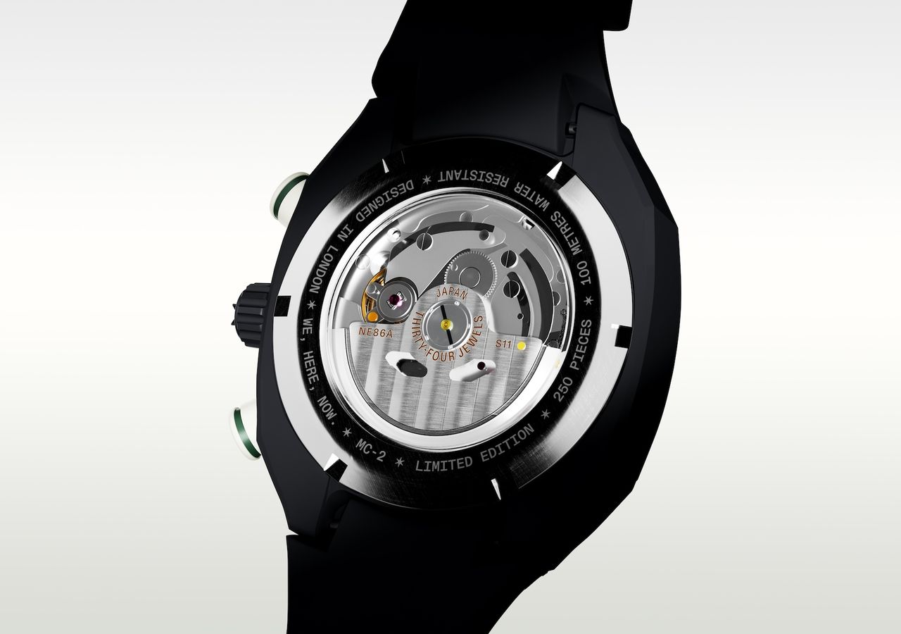 Split Watches in each colour, including black, cream and blue as well. Showing off the front and back for each colour