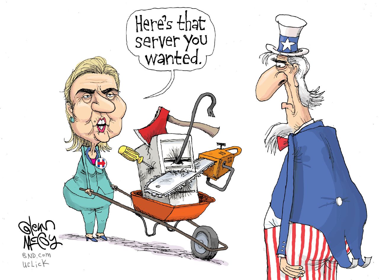 Political cartoon U.S. Hillary Clinton Emails