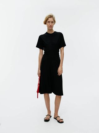 Viscose Crêpe T-Shirt Dress - Black - Arket Gb