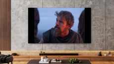 Mock-up of The Odyssey in IMAX 70mm format, as shown on wall-mounted Samsung QN990F 8K TV