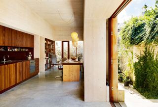 Polished concrete floor in small urban home