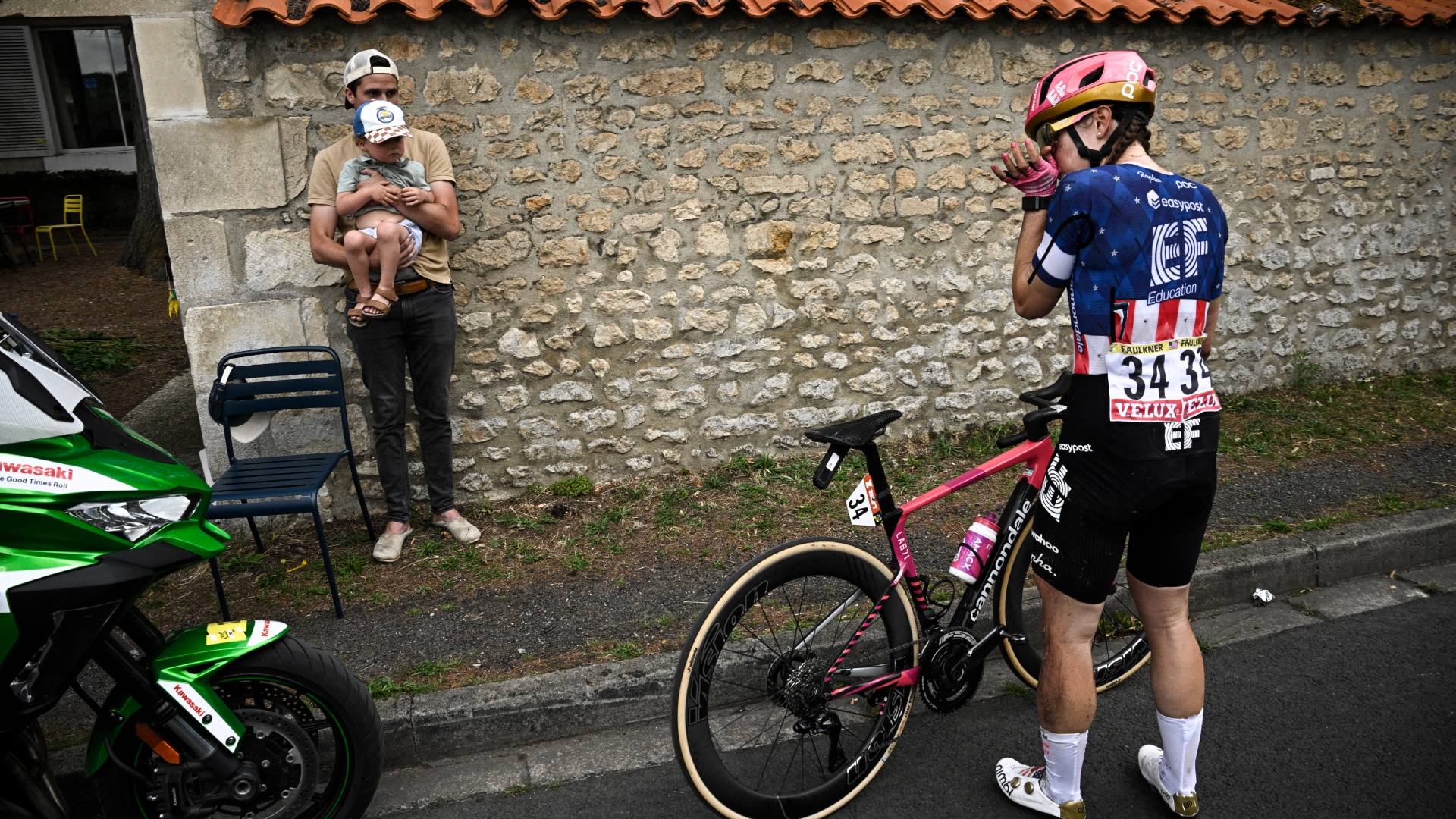Kristen Faulkner at the 2025 Tour de France Femmes avec Zwift