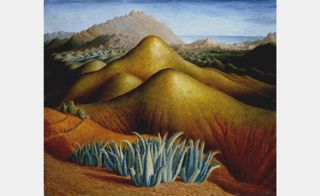 painting of undulating landscape