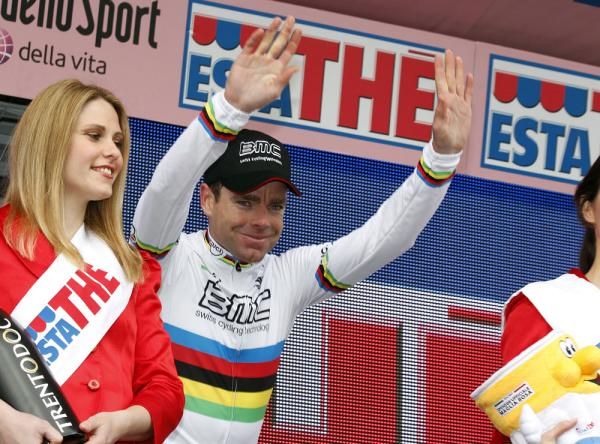Cadel Evans (BMC Racing Team) is starting to get used to this podium business