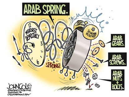 Political cartoon Mideast Arab Spring