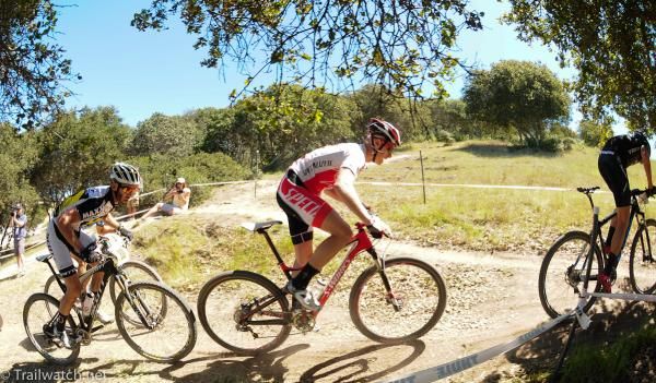 Max Plaxton (Specialized) riding third wheel mid-race