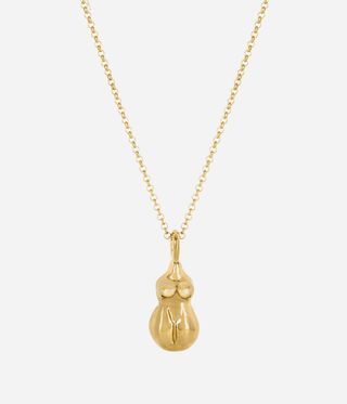 Deborah Blyth gold necklace with the female body as a pendant