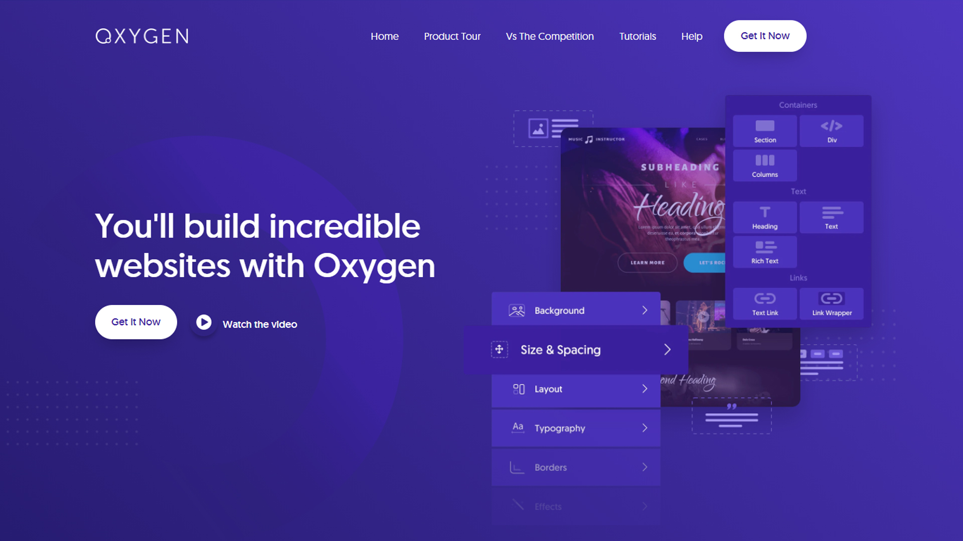 Oxygen's homepage