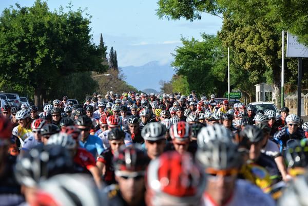 Riders start Stage 1 in Oudtshoorn on Day 2 of the Bridge Cape Pioneer Trek on Monday.