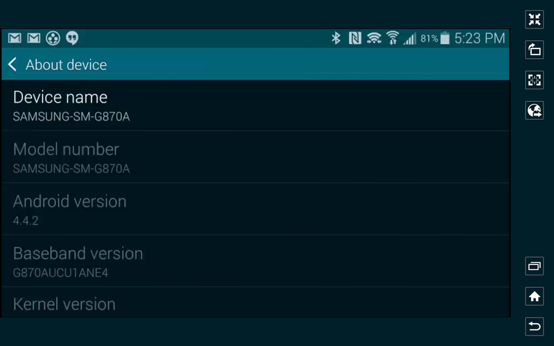SideSync; full screen