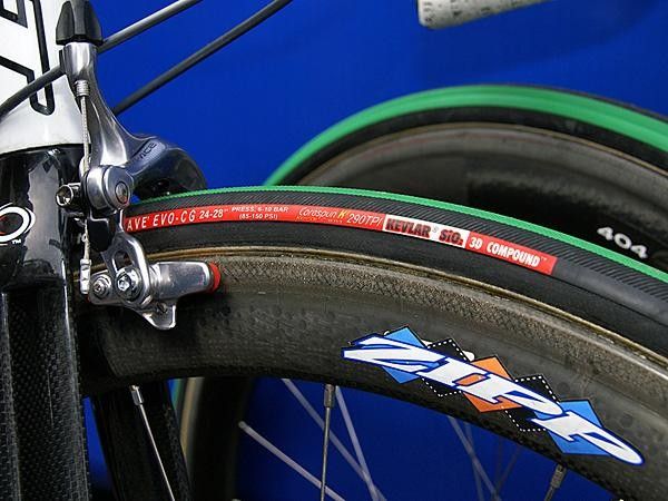 Backstedt is a big guy and is hard on equipment but apparently felt the Zipp 303 offered enough of an advantage to run it up front.