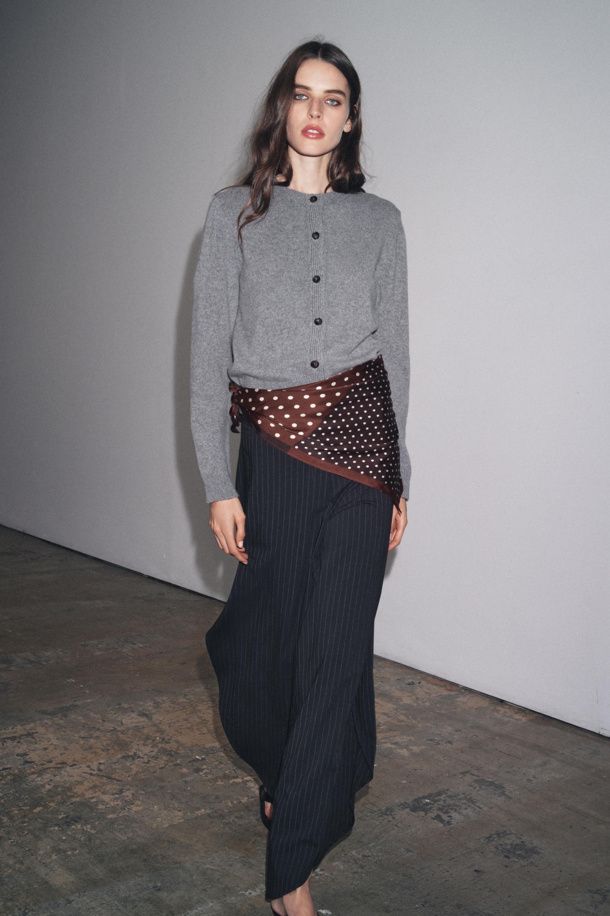 Cashmere and Wool Long Sleeve Cardigan