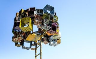 One of the standout pieces at the fair is an installation called 'Playground Closes at Dusk'