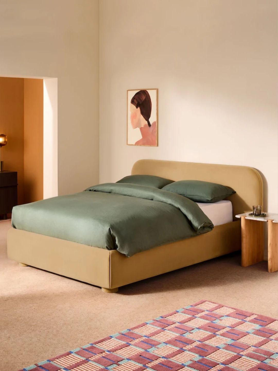 MADE.COM, Made.com Velvet Soft Caramel Hanson Ottoman Storage Bed