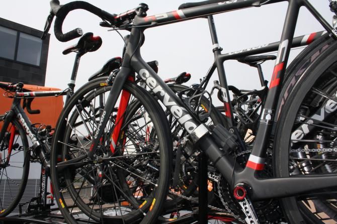 Garmin-Sharp's spare bikes