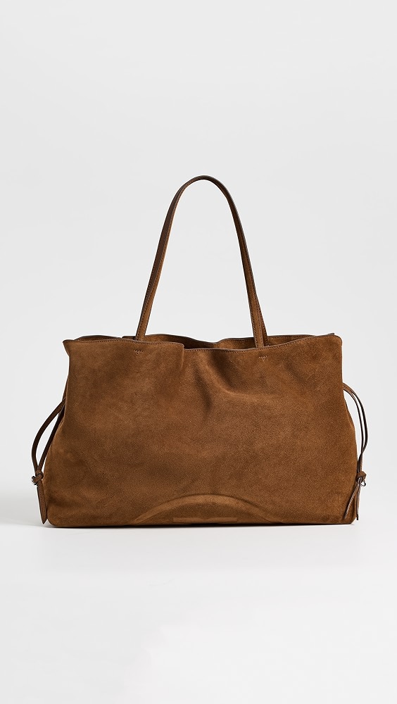 Ella Suede Drawstring Tote - Caramel
