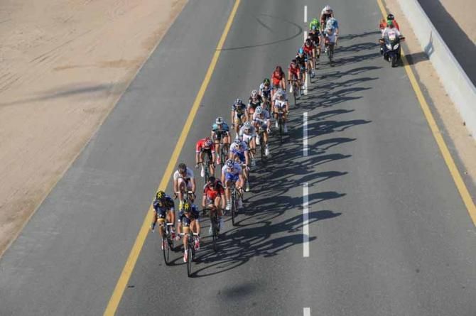 Stage 1 of the Tour of Qatar was affected by cross-winds