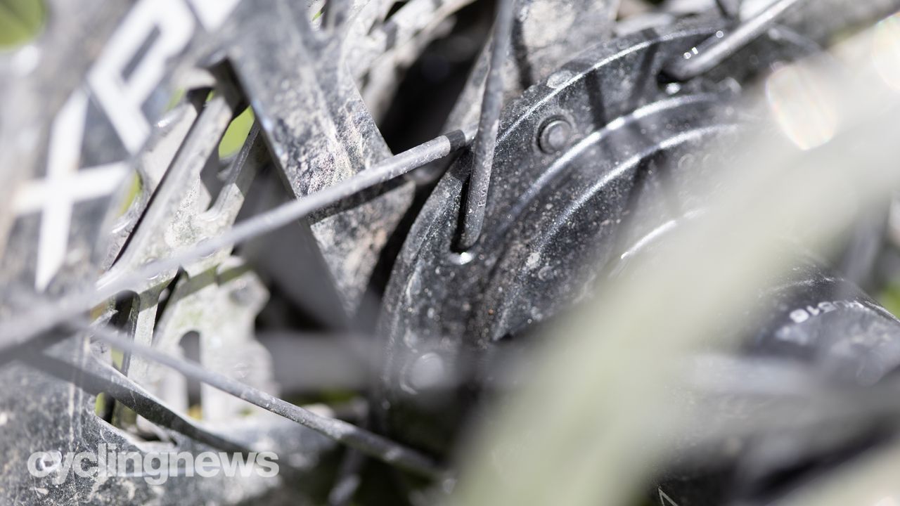 HED Emporia GC3 Pro gravel wheelset detail of rear hub showing J bend spokes