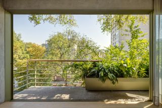 living space in condesa apartment building in mexico city