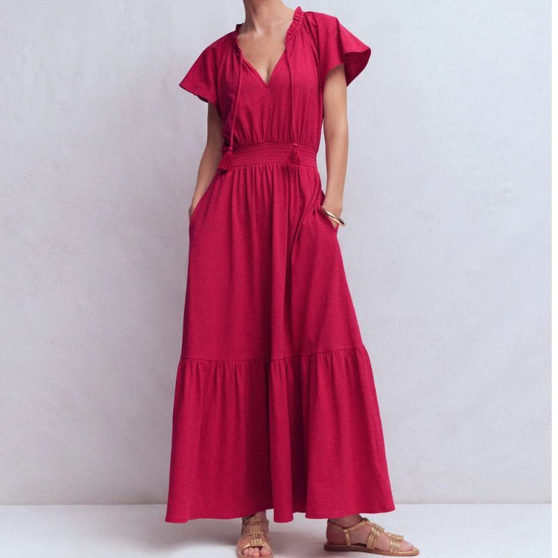 Boden, Tala Tiered Jersey Maxi Dress