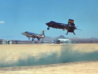 X-15 Nears Touchdown with Starfighter