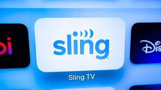The Sling TV button on the Apple TV home screen