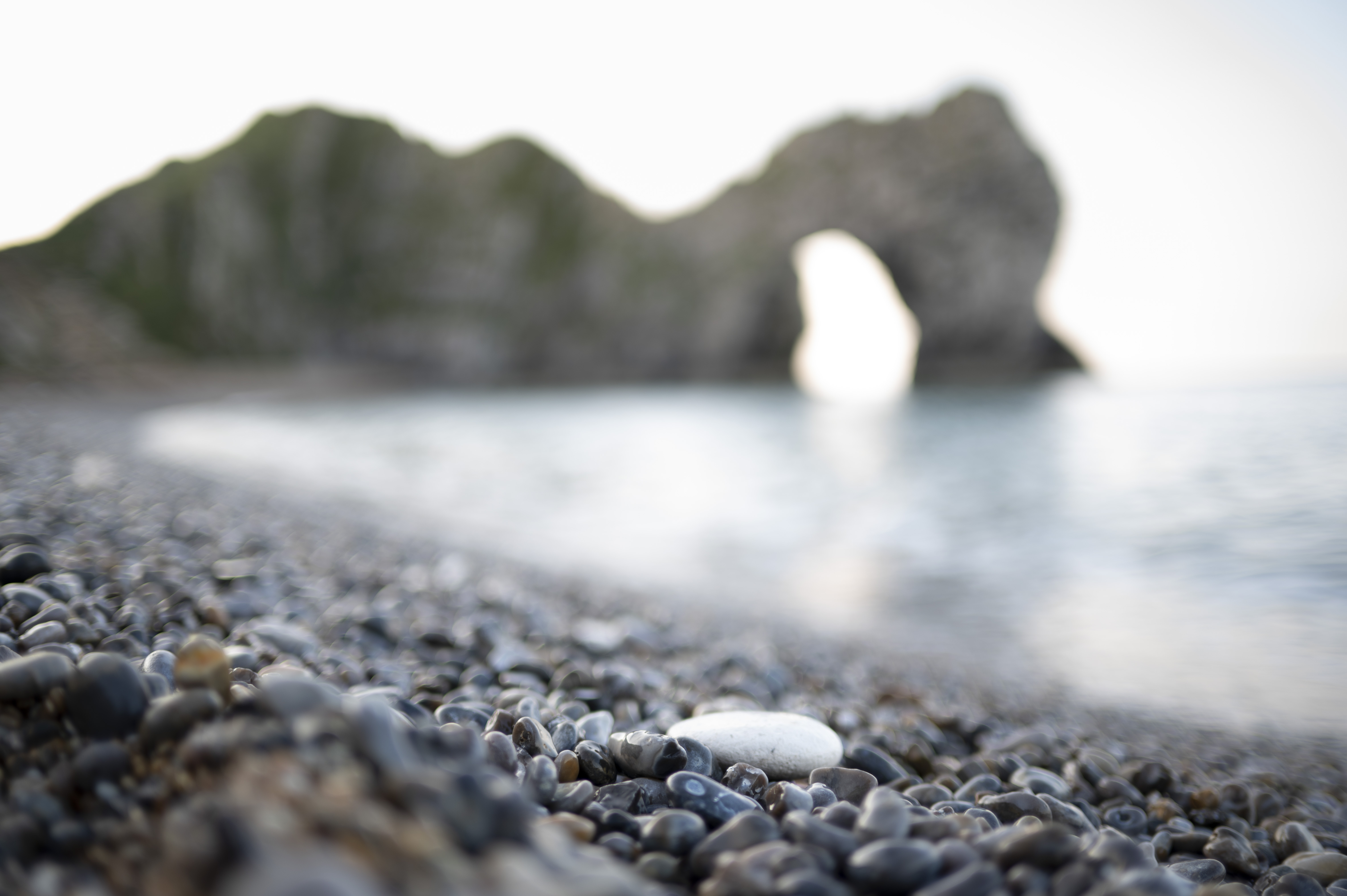 Pebble on a beach, taken with the Nikon Z 35mm f/1.4 lens