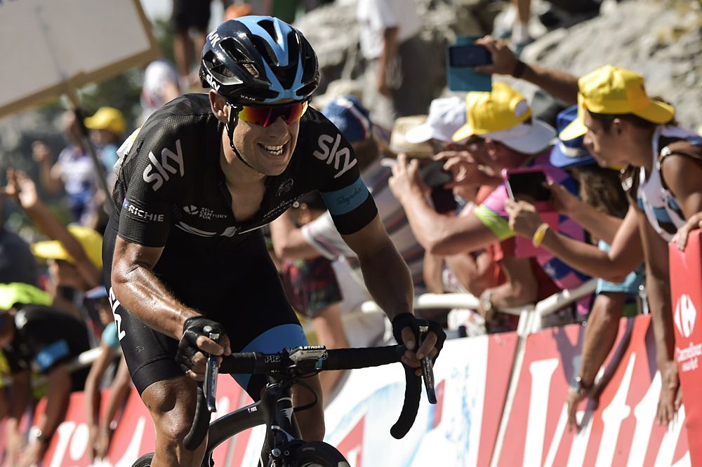 Richie Porte (Team Sky) passed Nairo Quintana (Movistar) to finish second on the day
