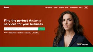 A screenshot from the homepage of the website Fiverr