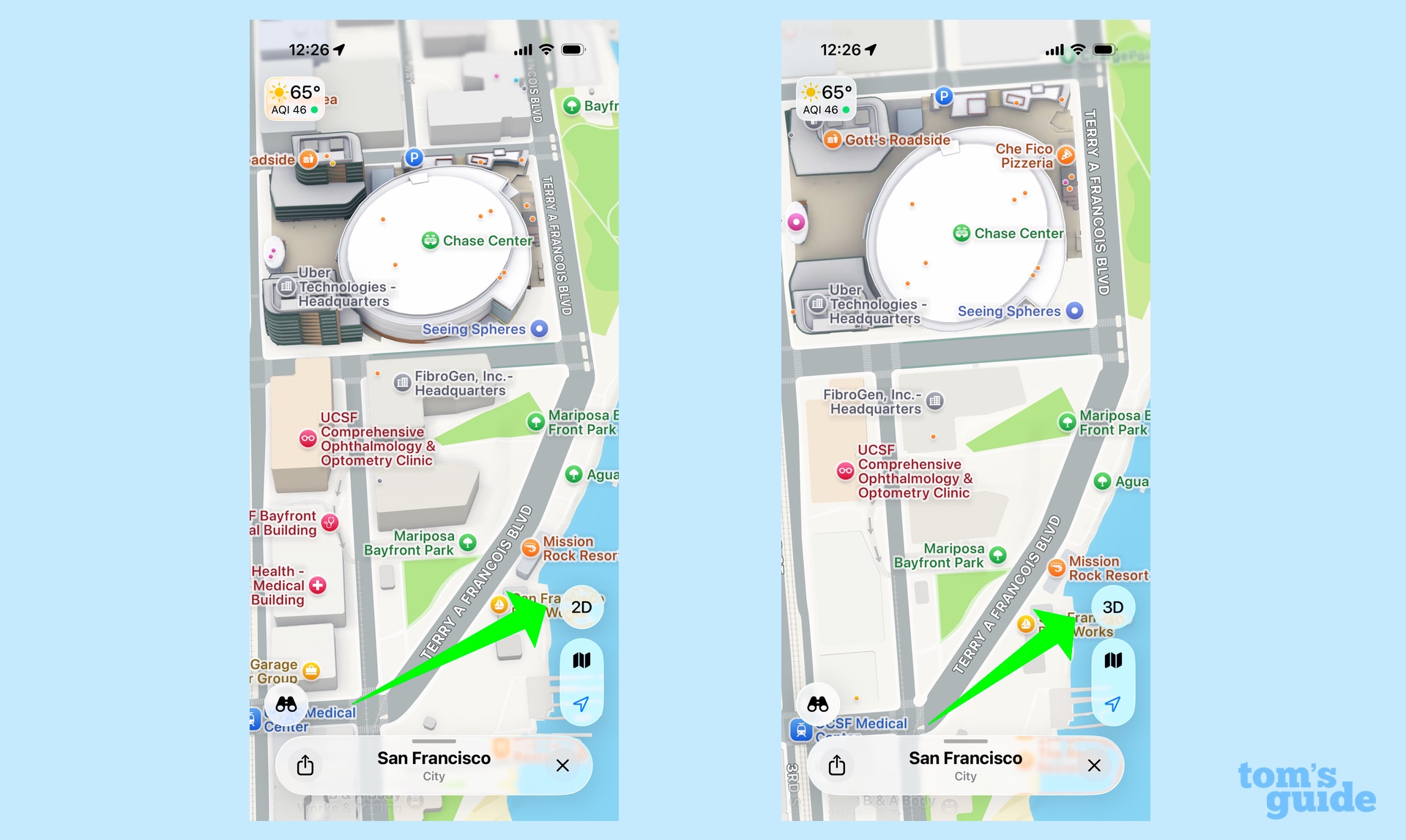 2d and 3d views in maps