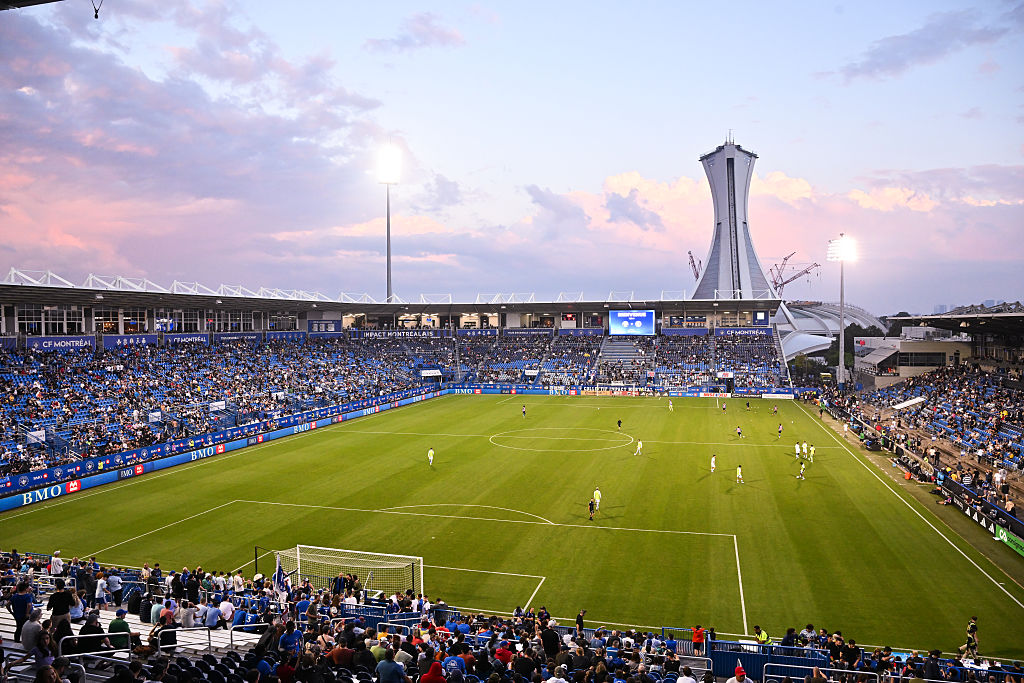 MONTREAL, CANADA - JUNE 28: A general view of the pitch during half time between CF Montr&amp;eacute;al and New York City FC at Saputo Stadium on June 28, 2025 in Montreal, Quebec, Canada. CF Montr&amp;eacute;al defeated New York City FC 1-0