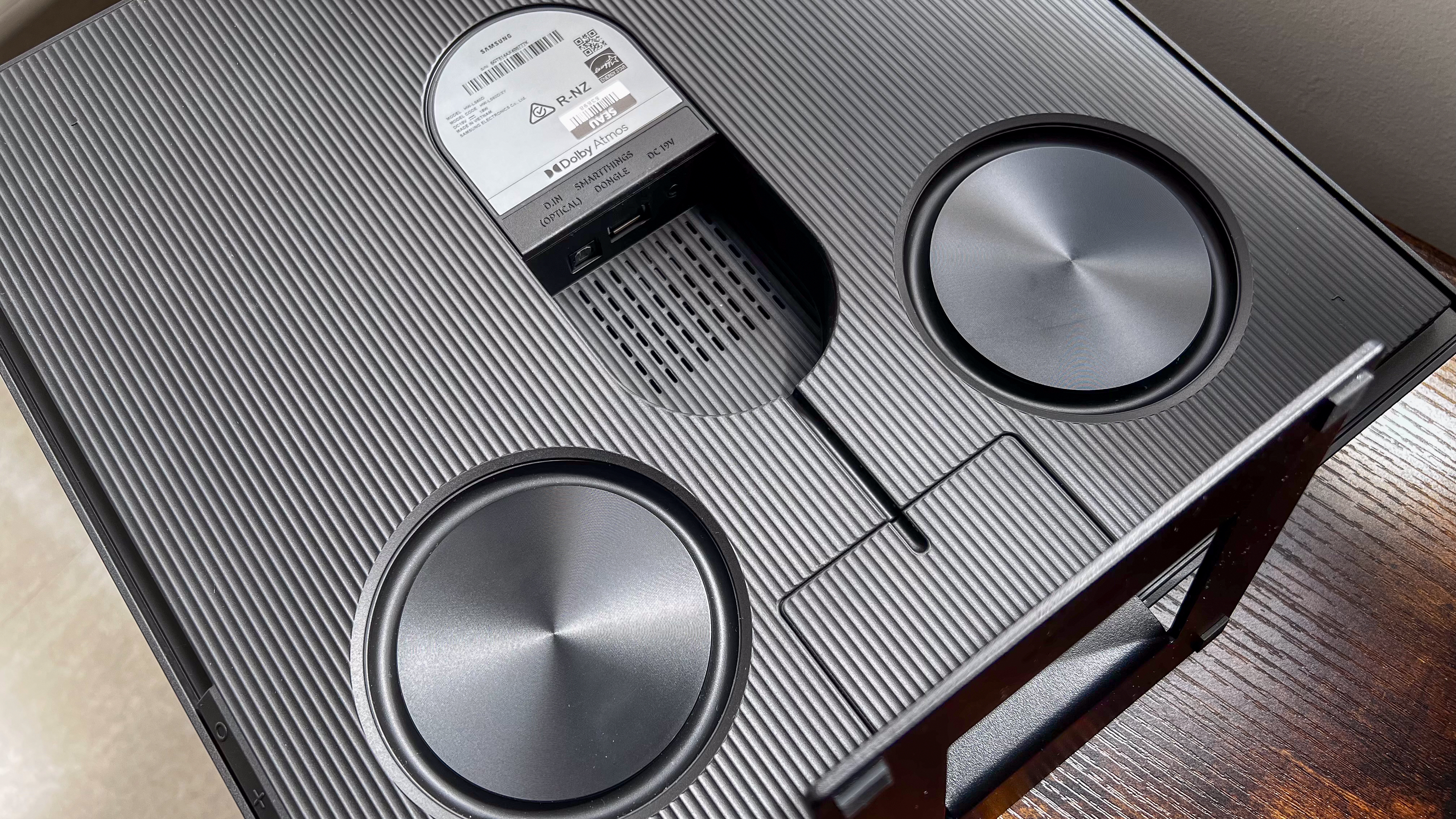 The rear of the Samsung Music Frame speaker