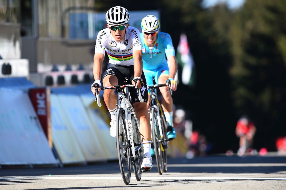 Michal Kwiatkowski finished third, eight seconds behind Porte.
