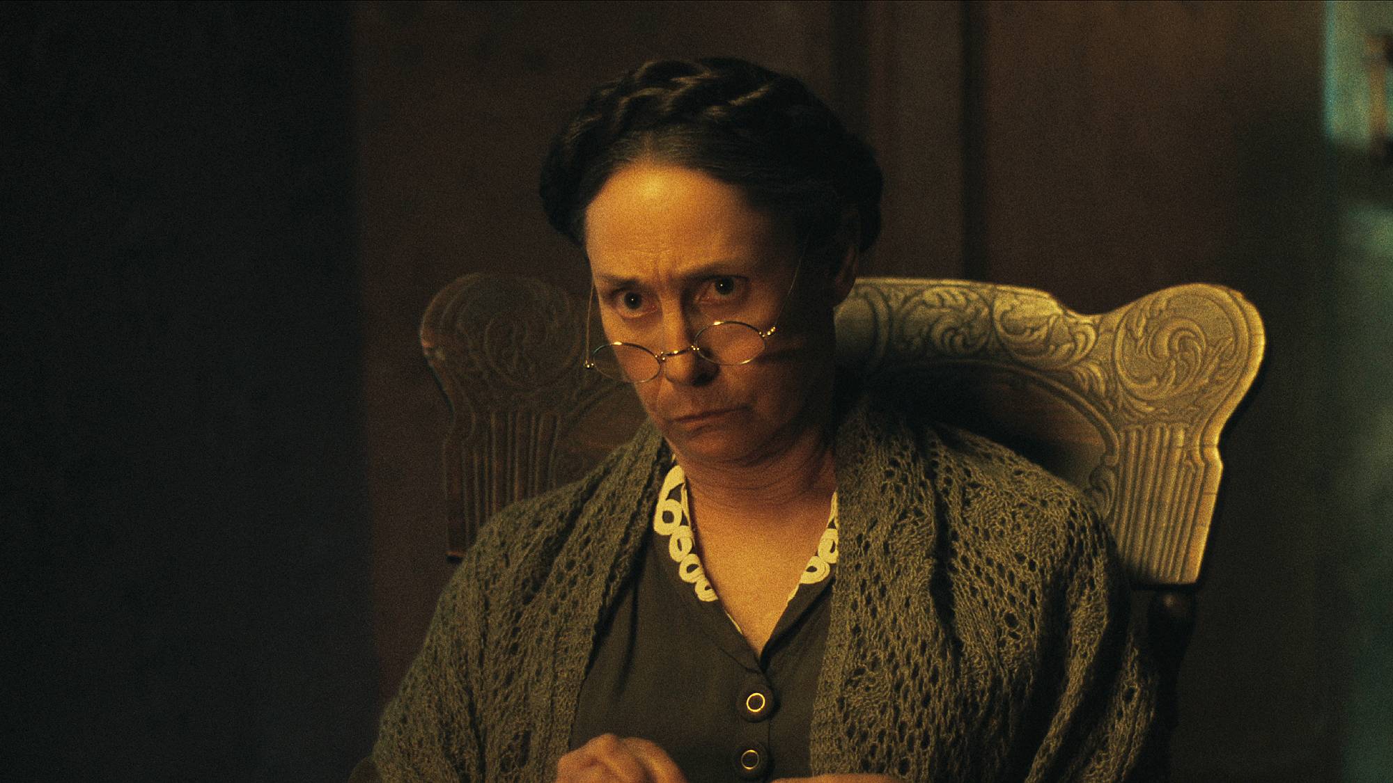 Laurie Metcalf as Augusta Gein in &quot;Monster: The Ed Gein Story&quot; on Netflix