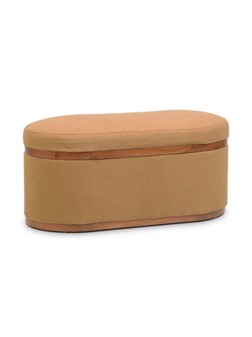 Boucle Oval Storage Ottoman