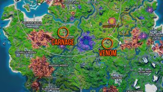 Fortnite Symbiotes Carnage and Venom map