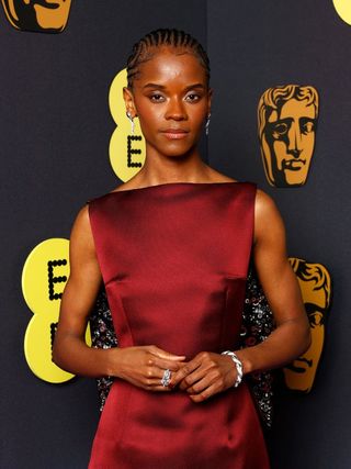 Letitia Wright BAFTA 2025 red carpet