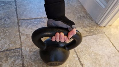 Fitness writer Lou Mudge uses her workout gloves
