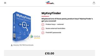 MyKeyFinder website screenshot